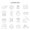 Hiking Line Icons Set