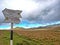 Hiking marking pole with indications