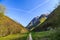 Hiking path close to the river Valle Verzasca