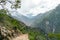 Hiking path at high altitude Peruvian mountains, the Choquequirao trek to Machu Picchu, alternative to Inca Trail, Peru