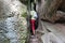 Hiking path in Hruboskalsko rock city, Czech paradise, Czechia