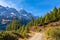 On the hiking path in Loetschental valley