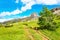 Hiking path to Monte Averau in Dolomites, Italy