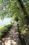 Hiking path Waalweg with irrigation channel near Merano in South Tyrol