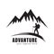 Hiking people logo. Climbing design silhouette. Eps3