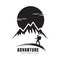 Hiking people logo. Climbing design silhouette. Eps4