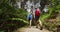 Hiking people tramping active lifestyle - New Zealand forest nature landscape