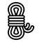 Hiking rope icon, outline style