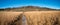 Hiking route through Murnauer Moos marshland. bavarian panorama landscape