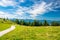 Hiking on the Schafberg hill, Austria. Schafberg by Sankt Wolfgang im Salzkammergut on lake Mondsee