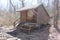 Hiking shelter in forest