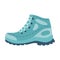 Hiking shoes. A blue shoe for tourist trips with a special tread on the sole. Equipment for tourism, travel, picnic, hiking,