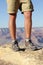 Hiking shoes on hiker in Grand Canyon