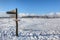 Hiking sign snow walk path