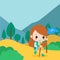 Hiking Time Illustration Vector Art Logo