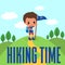 Hiking Time Illustration Vector Art Logo