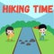 Hiking Time Illustration Vector Art Logo