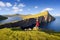 Hiking to Lake Leitisvatn or Sorvagsvatn on Vagar Island, Faroe Islands