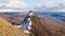 Hiking to Suilven Mountain Peak in the Scottish Highlands, United Kingdom.