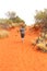 Hiking tour in the red desert, Australian Outback