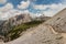 Hiking track in Sexten Dolomites