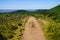 Hiking trail access to the Puy de Dome volcano in Auvergne mountain france