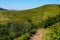 Hiking trail access to the Puy de DÃ´me volcano from Puy Pariou in Auvergne france