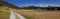 Hiking trail around lake geroldsee, panoramic view to karwendel