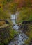 Hiking trail in Autumn , Fukushima Prefecture with waterfall