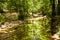 Hiking trail crosses a wide creek