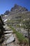 Hiking trail and east wall of Eiger mountain