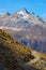 Hiking trail in the Engadin Valley above St. Moritz, Switzerland