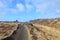 Hiking Trail Through Grasslands in Rural Iceland