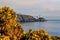 Hiking trail on Howth Island, Dublin, Ireland and Baily Lighthouse