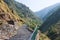 Hiking trail leading from Bhagsu Village to Bhagsunag Waterfall in Bhagsu Village, Dharamsala, Himachal Pradesh, India