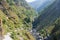 Hiking trail leading from Bhagsu Village to Bhagsunag Waterfall in Bhagsu Village, Dharamsala, Himachal Pradesh, India