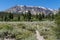 Hiking trail leads to Parker Lake in June Lake California in the mountains of the Eastern Sierra Nevada