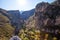 Hiking trail Los Cahorros de Monachil  in spring. Views of the mountainous terrain surrounding Monachil, Sierra Nevada National Pa
