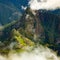 Hiking trail from Machu Picchu ruins to top of the mountain