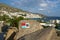 Hiking trail marker near the Batsi village on Andros island, Cyclades