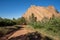 Hiking trail through the red rock formations of Red Rocks Open Space in Colorado Springs