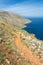 Hiking trail in scenic Mediterranean coastal landscape