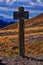 Hiking Trail Sign Deseret Peak Trail Stansbury Mountains, Rocky Mountains, Utah.