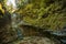 Hiking trail in Sucha Bela gorge in Slovensky raj National park, Slovakia