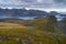 Hiking trail to Ryten mountain peak in Lofoten archipelago, Norway, Scandinavia