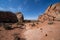 Hiking trail to Skyline Arch in Arches National Park Utah on a sunny day