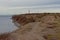 Hiking trail towards a lighthouse along the cliffs  of Pakri Peninsula, Paldiski