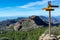 Hiking trails with signpost, walking routes in mountains on Gran Canaria island, Canary, Spain