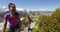 Hiking travel people walking in New Zealand in Mount Cook National Park