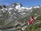 Hiking trekking child in the Alps, Austria